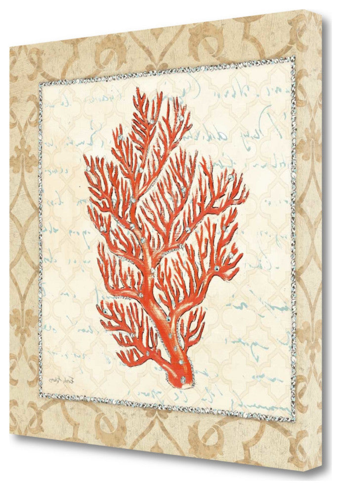 24" Fancy Orange Underwater Coral 2 Giclee Wrap Canvas Wall Art