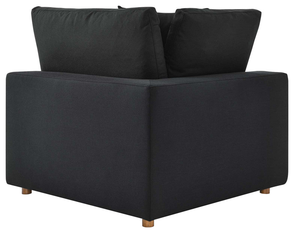 Modular Sectional Deep Sofa Set, Black, Fabric, Modern, Lounge Cafe Hospitality