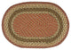 Olive/Burgundy/Gray Oval Braided Rug, 2'x8'
