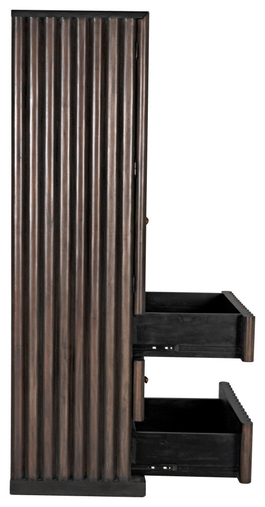 NOIR Furniture - Amunet Hutch in Pale Rubbed with Light Brown Trim - GHUT150PR
