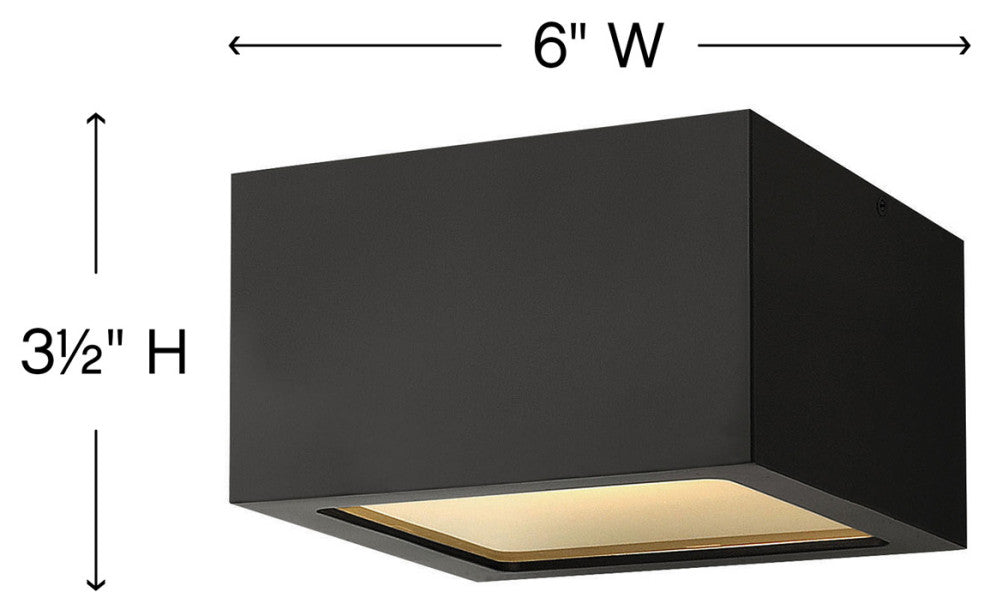 Hinkley Kube Extra Small Flush Mount, Satin Black