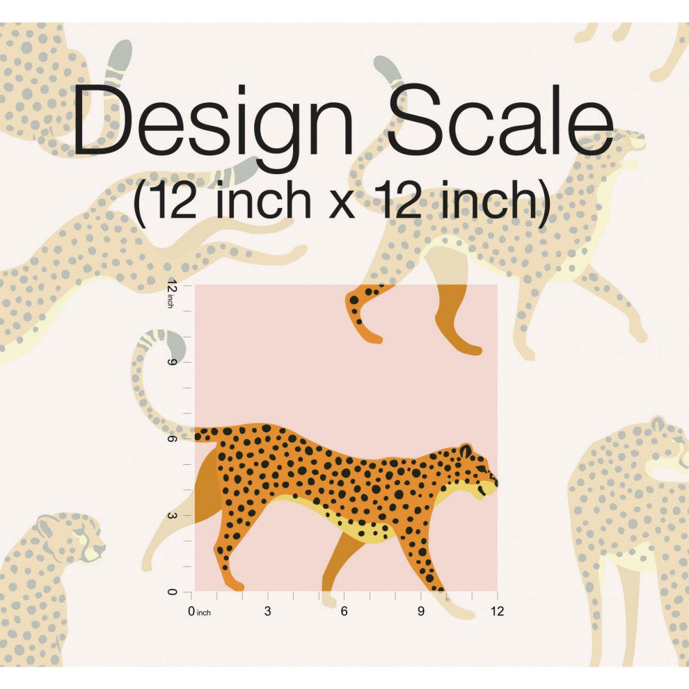 Pink & Orange Cheetah Cheetah Peel & Stick Wallpaper