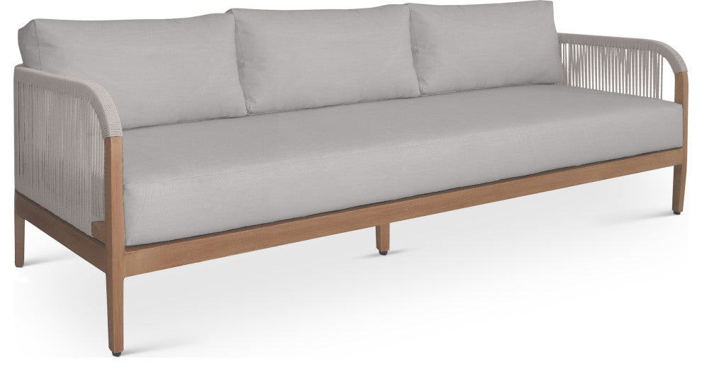 Maui Resilient Fabric Upholstered Outdoor Patio Set, Gray, Patio Sofa