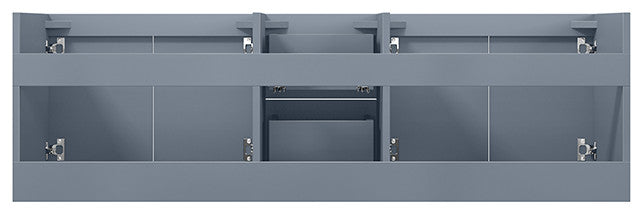 Geneva Transitional Dark Grey 60" Double Vanity with 60" Led Mirror, no Top