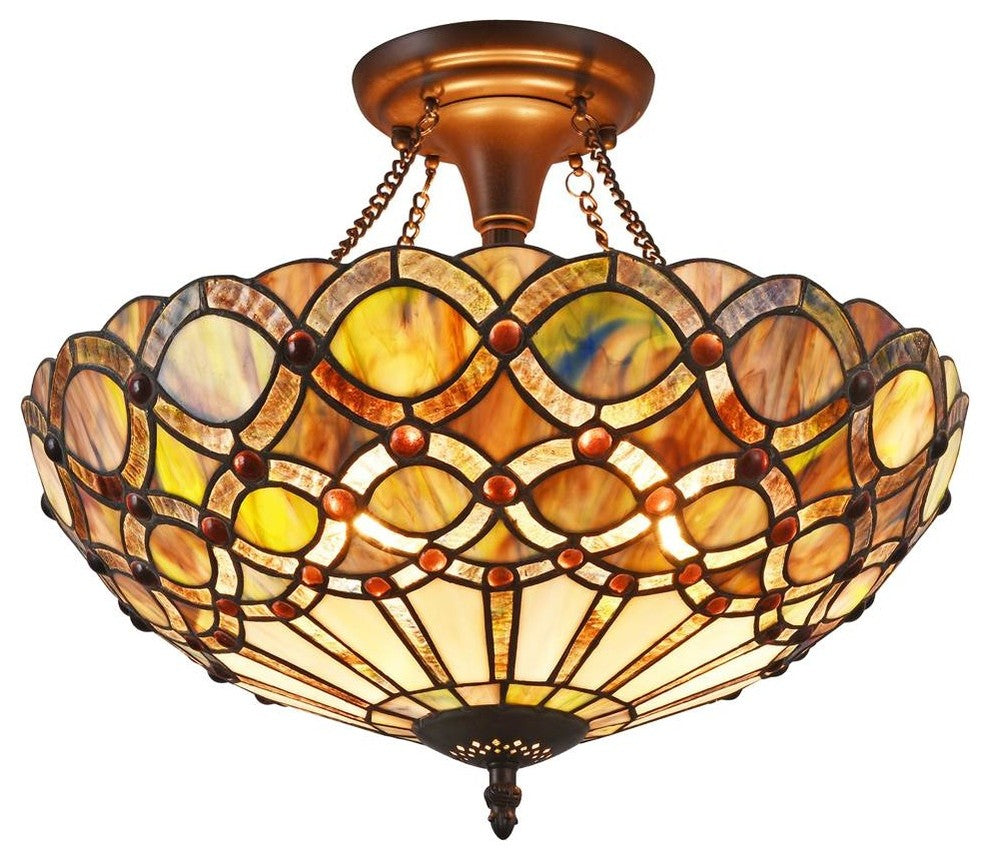 Prisma 2-Light Semi-Flush Ceiling Fixture 16"