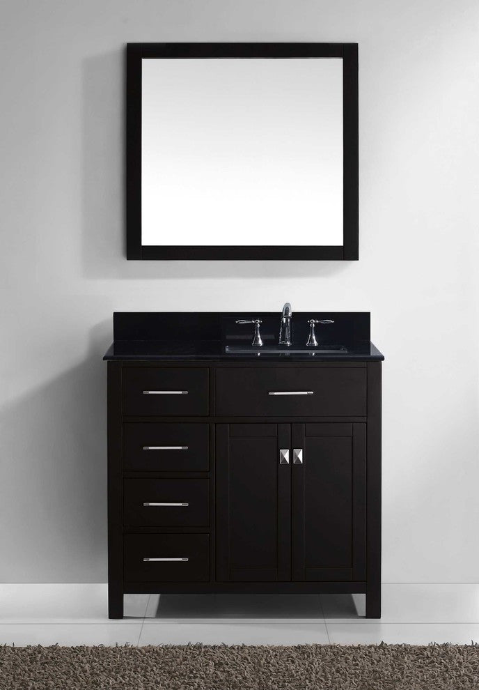 Caroline Parkway 36" Single Bathroom Vanity Set Espresso, Granite Top