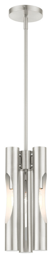 Brushed Nickel Contemporary, Industrial, Urban, Sleek Pendant Chandelier
