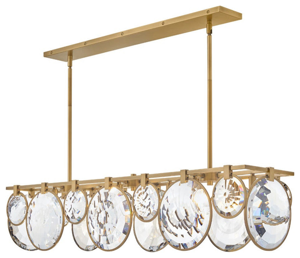 Fredrick Ramond Nala Medium Eight Light Linear, Heritage Brass