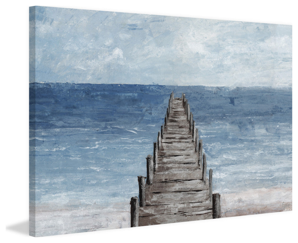 "Old Dock" Painting Print on Wrapped Canvas, 60x40