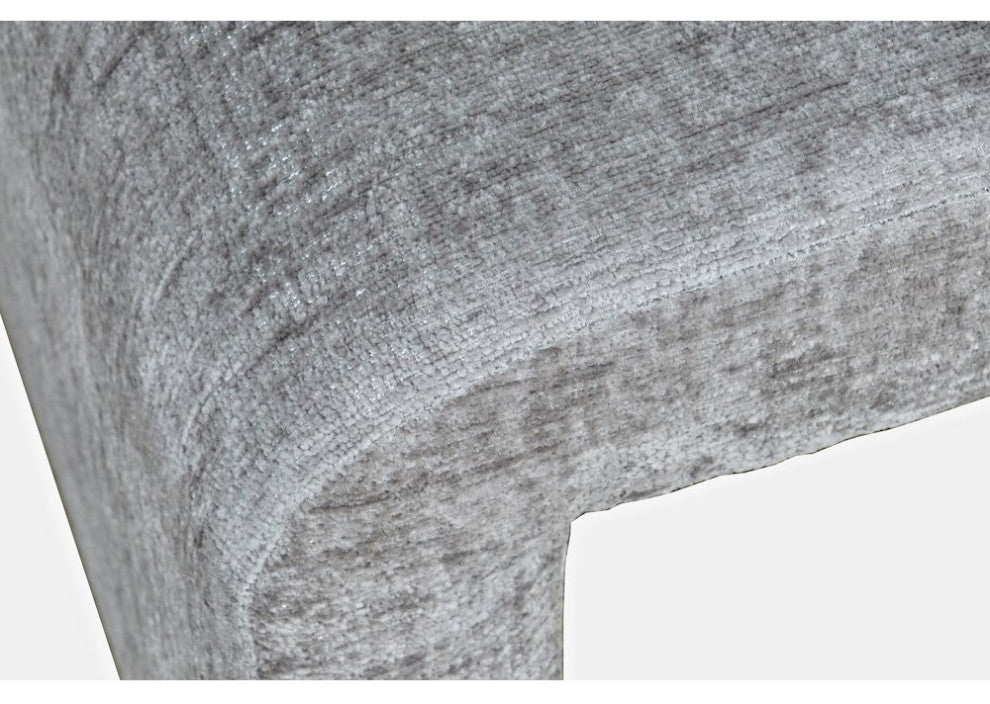 Luxury Curved Upholstered Waterfall Jacquard Petite Ottoman Bench - Set of 2