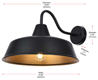 Home Living 20" Outdoor Wall sconce, Black