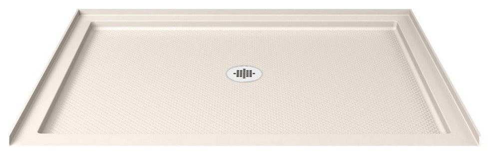 Single Threshold Shower Base, Biscuit Color Center Drain