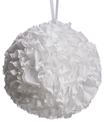 Rufflepuff Hanging Ruffled Ball Pillow, White