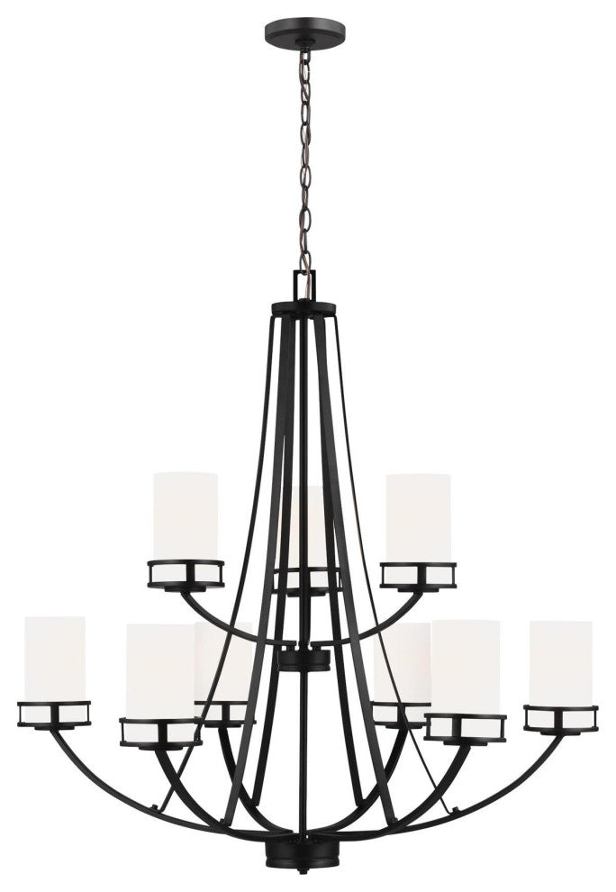 Generation Lighting 3121609 Robie 9 Light 33"W Chandelier - Midnight Black