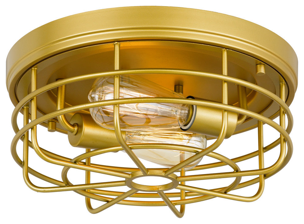 Emerson 2-Light Luxury Gold Finish Flush Mount 13"x13"x5.5"
