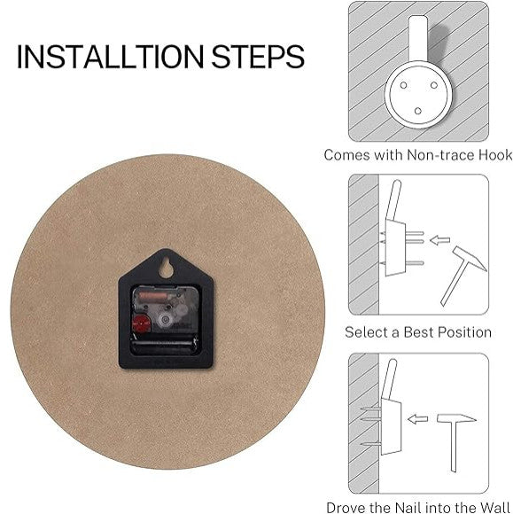 Silent Non Ticking Clock 10", Round Wall Clock