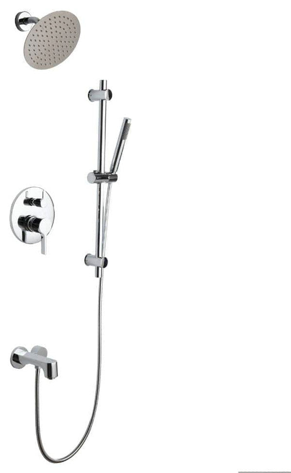 Luviah Set 8" Chrome Round Rain Shower and Handheld