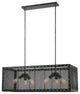 60W Evanston Metal Chandelier, Iron Finish, Black Iron Shade