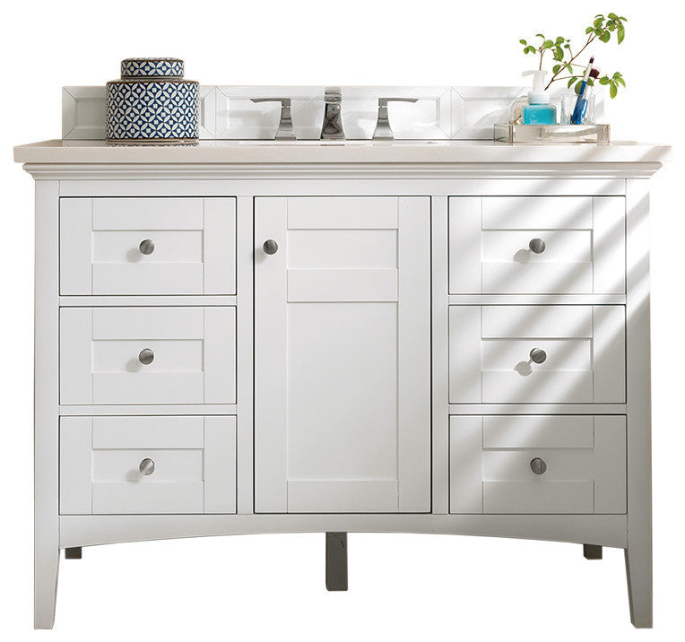 James Martin Palisades 48" Bright White Vanity, Without Top