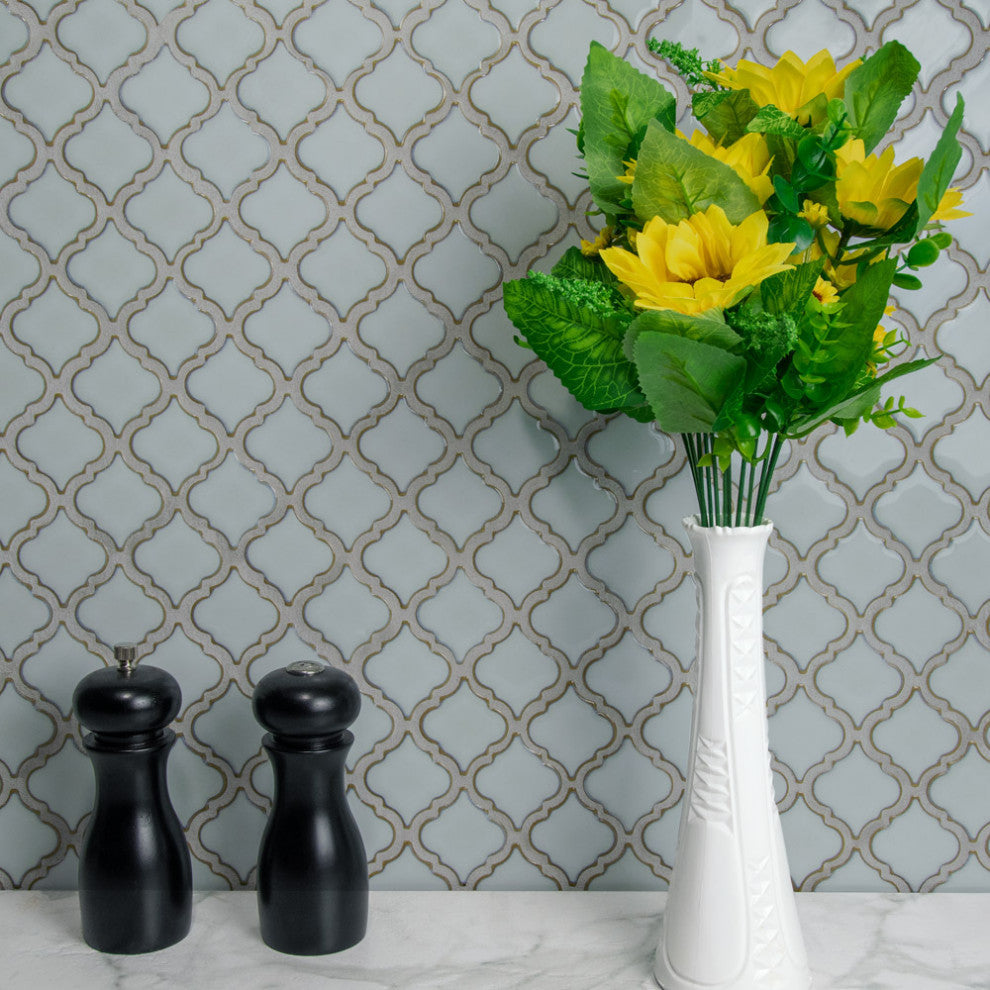 Hudson Tangier Mosaic Floor and Wall Tile, Silk White, Sample