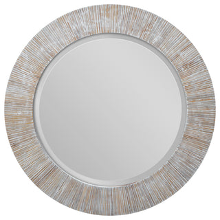 Uttermost Repose Whitewash Round Mirror