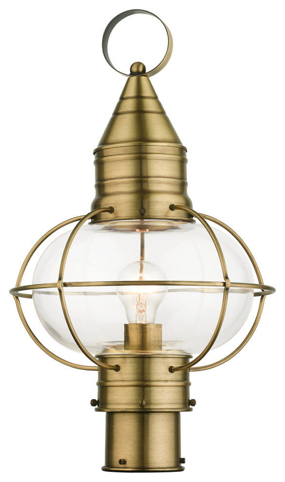 Antique Brass Nautical, Farmhouse, Bohemian, Colonial, Outdoor Post Top Lantern