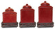 Savannah Canister and Base Set, Red, 6 Piece