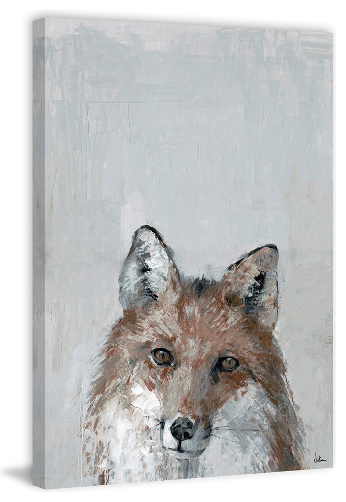 "Bonjour Fox" Painting Print on Wrapped Canvas, 30"x45"