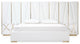 Modrest Nixa Modern White Bonded Leather and Gold Bed - DISCONTINUED!