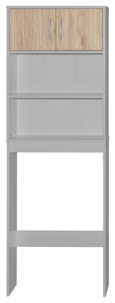 Ace Over-The-Toilet Storage Rack In Light Gray & Natural Oak