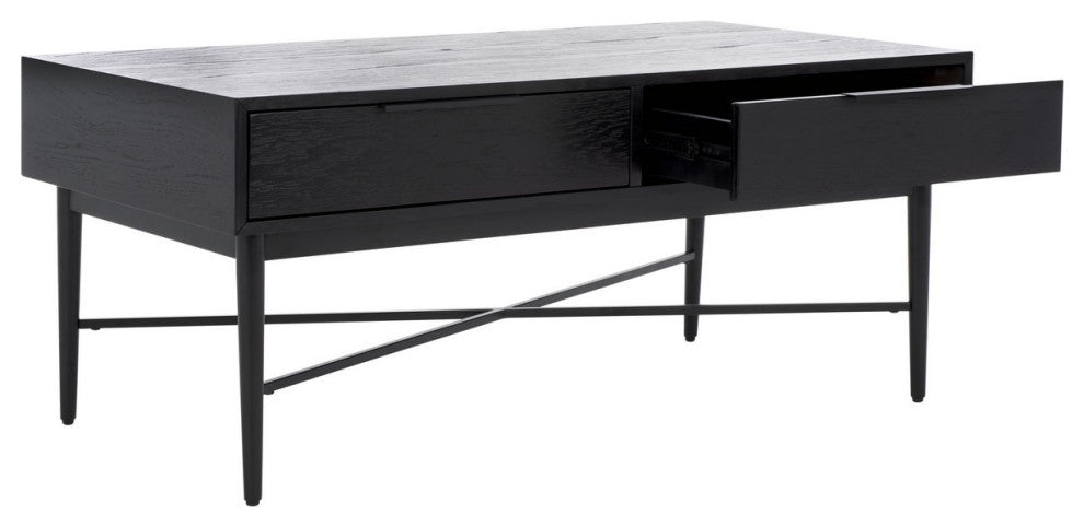Safavieh Pierre 2 Drawer Coffee Table, Black