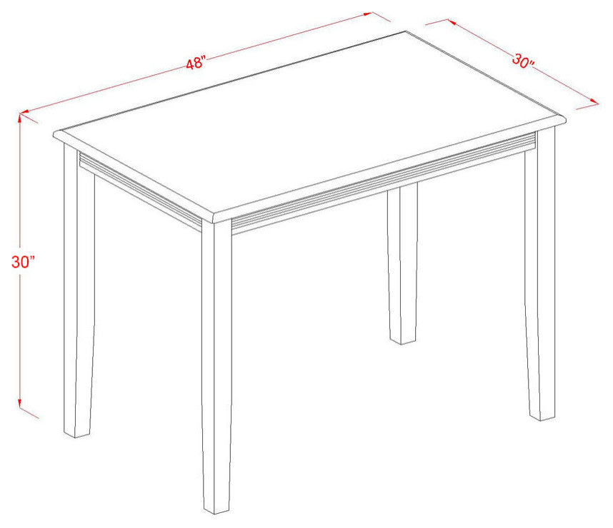 Table Walnut Rectangular Top Surface And Asian Wood 4 Legs Walnut Finish