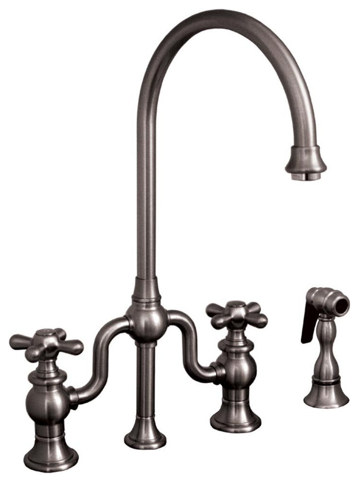 Twisthaus Bridge Faucet With Long Gooseneck Swivel Spout