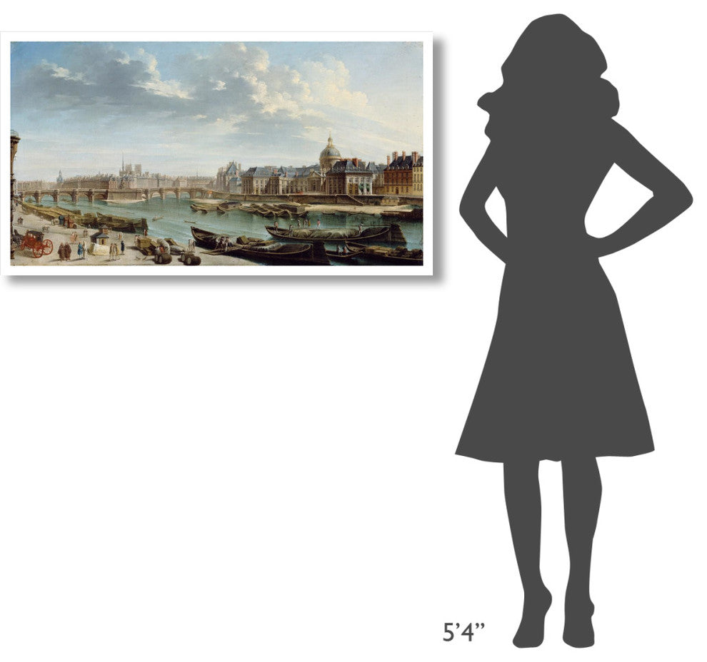 "A View of Paris with the Ile de la Cite" Paper Art, 46"x26"