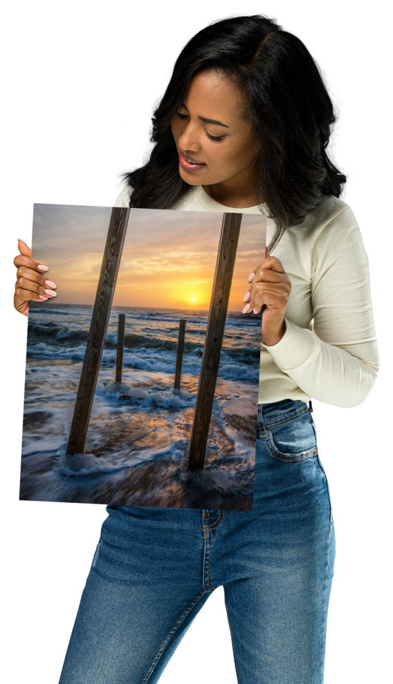 Sunrise Between the Pillars Landscape Photo Unframed Wall Art Print, 11" X 14"