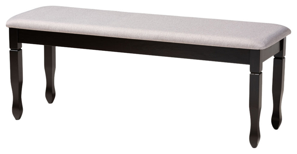 Carlisle Contemporary Dining Bench, Gray/Dark Brown