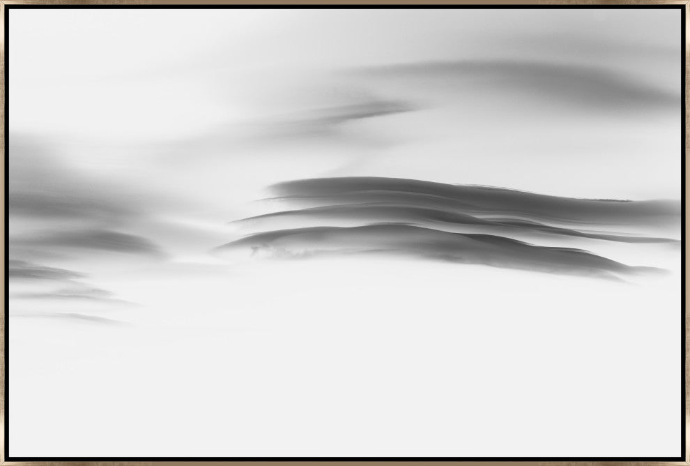 54x36 Lenticular Clouds XVII, Framed Artwork, Silver