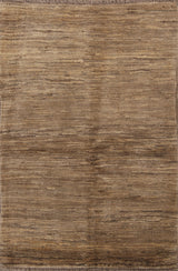 Gabbeh Oriental Modern Solid Color Hand Made Persian Rug, Beige, 5'1"x3'5"