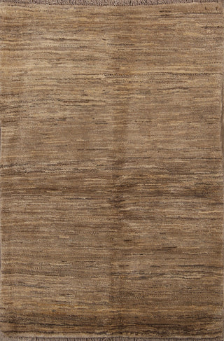 Gabbeh Oriental Modern Solid Color Hand Made Persian Rug, Beige, 5'1"x3'5"