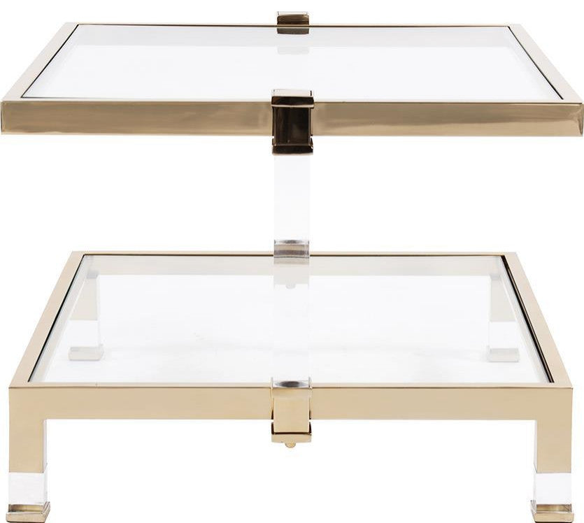Goldwyn Handcrafted Side Table, Polished Gold