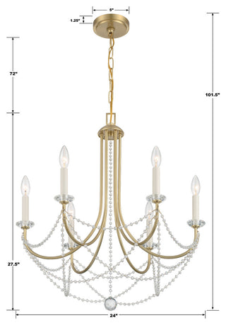 Delilah 6-Light Aged Brass Chandelier