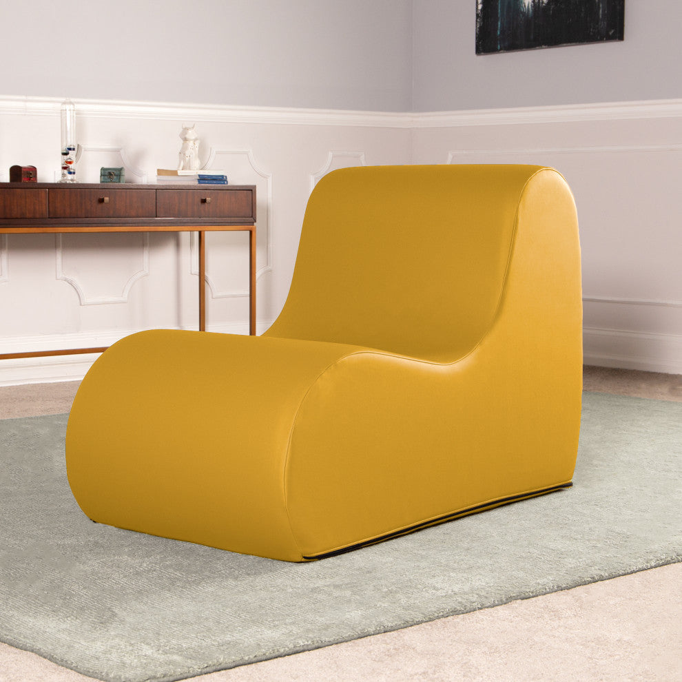 Midtown Large Foam Chair, Commercial Soft Seating, Premium Vinyl, Yellow