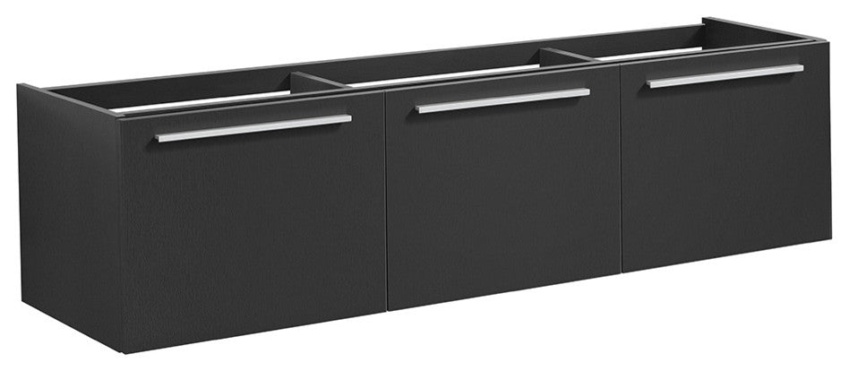 Fresca Vista 60" Black Wall Hung Single Sink Cabinet