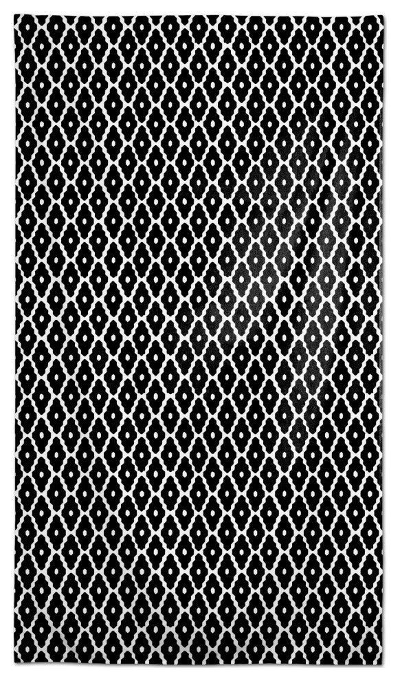 Black Zig Zags 58 x 102 Outdoor Tablecloth
