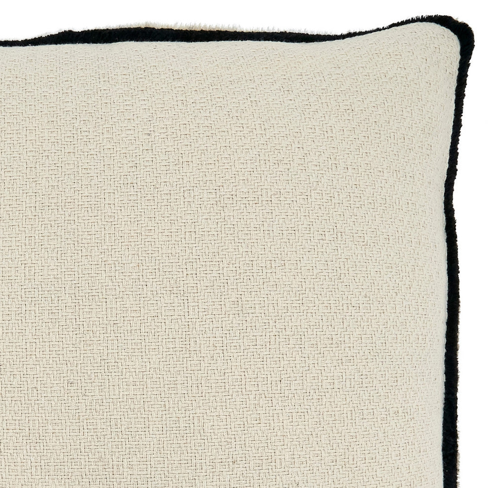Down Filled Throw Pillow With Reversible Design, 18"x18", Black/White