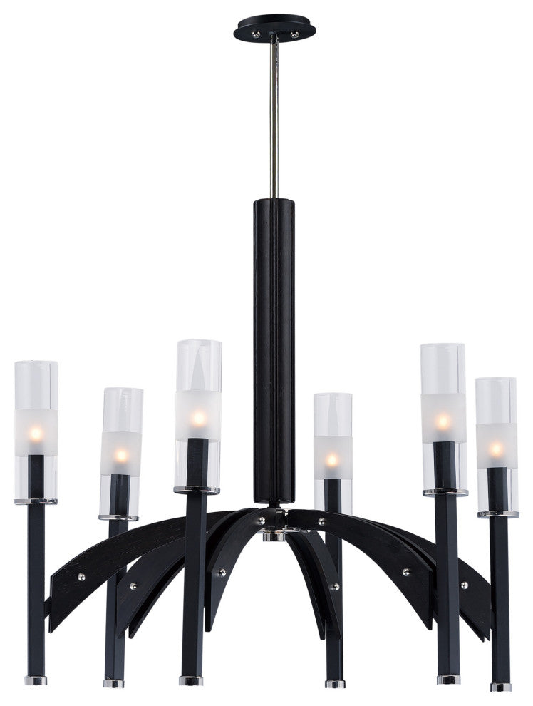 Maxim 39516 Merge 6 Light 29"W Chandelier - Black / Wenge