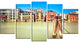 Traditional Buildings of Venice, Landscape Canvas Wall Art, 60"x32", 5 Panels