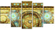Brown Extraterrestrial Life Cells, Floral Canvas Art Print, 60"x32", 5 Panels