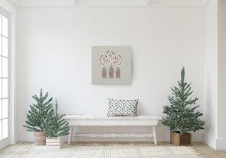 Christmas Beach Pattern Accent Pillow, Holiday Pink, 14"x20"