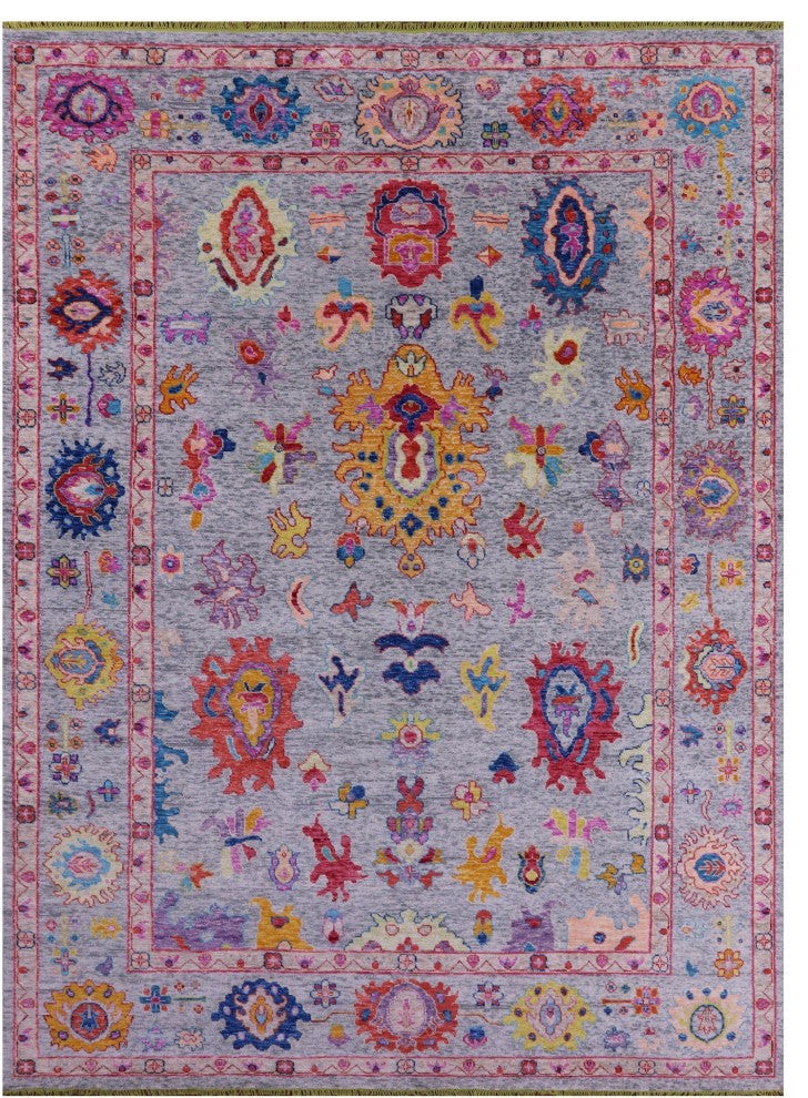 10' 3" X 13' 9" Hand Knotted Turkish Oushak Wool Rug - Q14790
